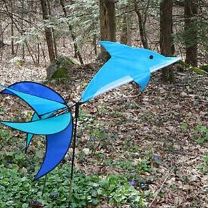 DOLPHIN Wind Spinner Yard Fun Outdoor Whirligig Windwheel
